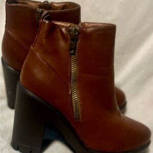 BAMBOO Chestnut Heeled Boots